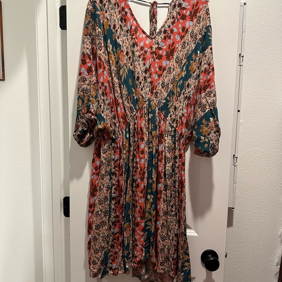 Chic Soul Who You Are Coral-Teal Dress - Picture 3 of 3